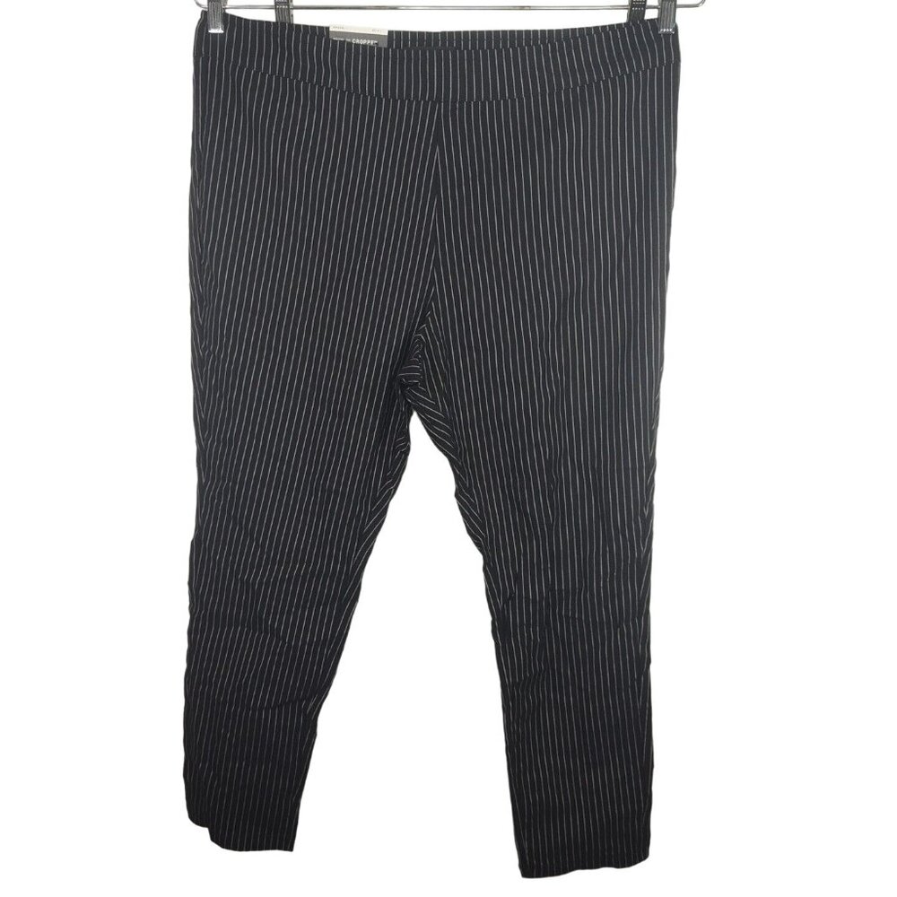 Who What Wear Cropped High Rise Stretch Pants Women Size 22W Black White Stripe